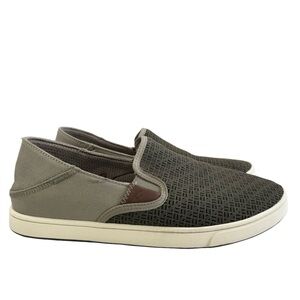 Olukai Kahu Aho Lasercut Slip-On Shoes in Clay Off White Men's Size 9